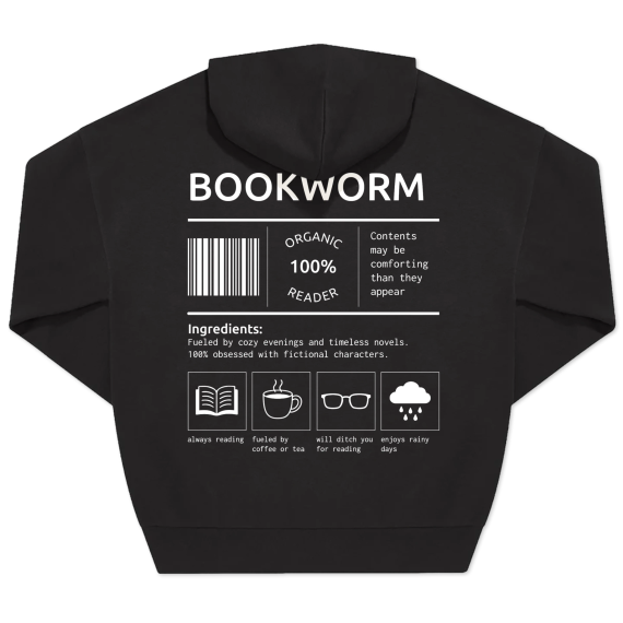 Book Worm Label - Text Only