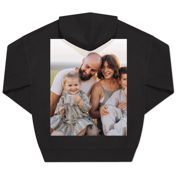 Unisex-Pullover, Schwarz Aufdruck auf der Rückseite