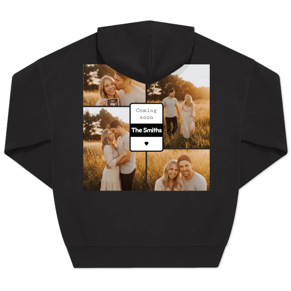 Unisex-Pullover, Schwarz Aufdruck auf der Rückseite Unisex-Pullover, Schwarz Aufdruck auf der Rückseite