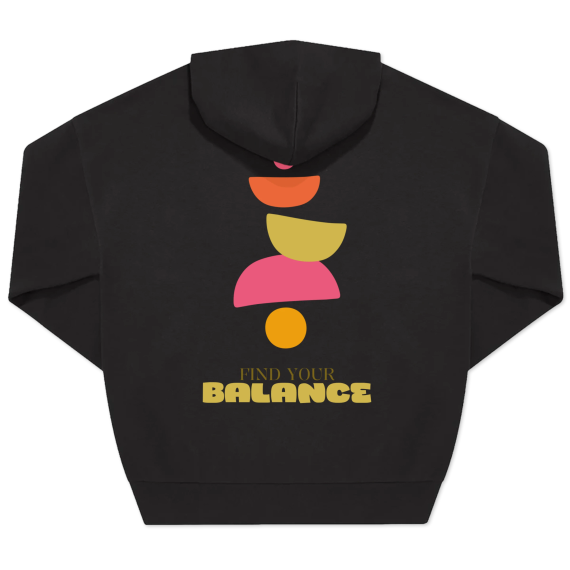 Huppari Unisex Musta Painatus takana Huppari Unisex Musta Painatus takana