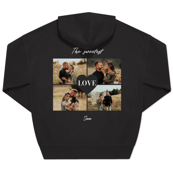 Hoodie Noir unisexe Imprimé au dos