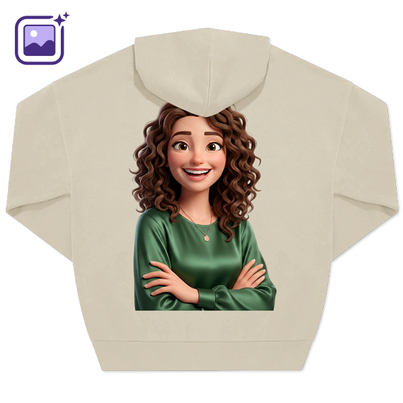 Hoodie beige unisexe Imprimé au dos