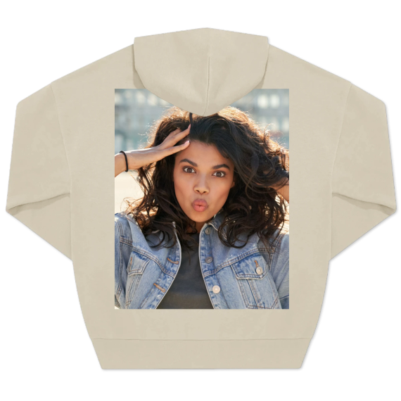 Hoodie Unisex Beige Print achterkant Hoodie Unisex Beige Print achterkant
