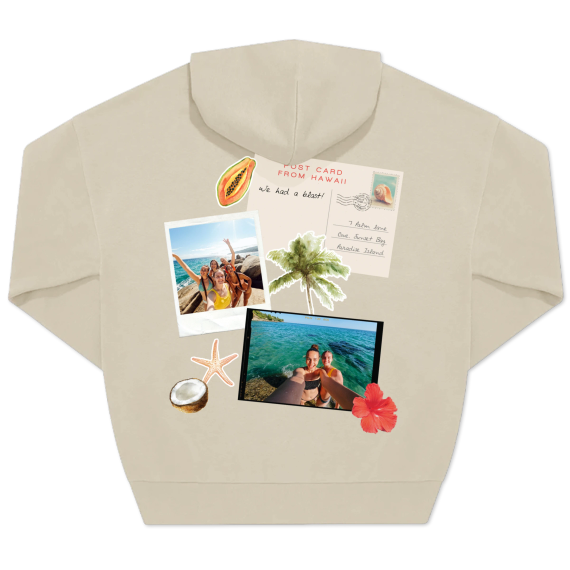 Hoodie beige unisexe Imprimé au dos Hoodie beige unisexe Imprimé au dos