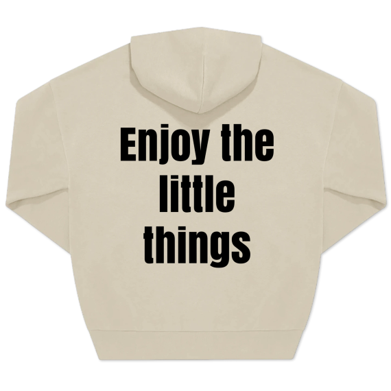Hoodie Unisex Beige Print achterkant Hoodie Unisex Beige Print achterkant