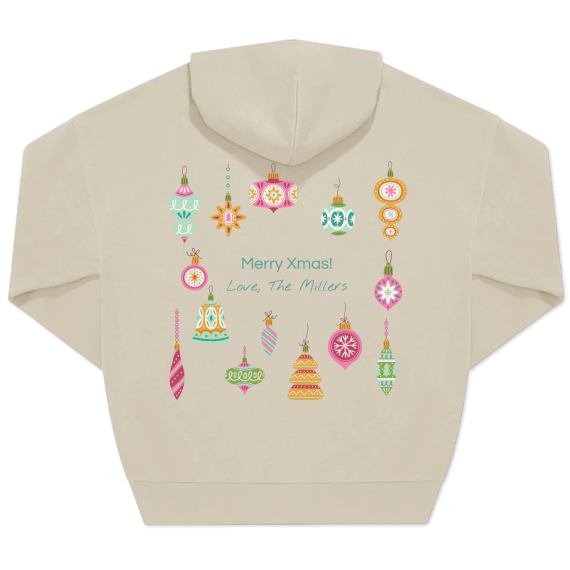 Hoodie Unisex Beige Print achterkant Hoodie Unisex Beige Print achterkant
