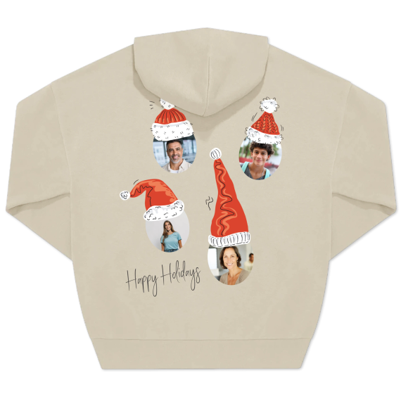 Unisex-Pullover, Beige Aufdruck auf der Rückseite Unisex-Pullover, Beige Aufdruck auf der Rückseite