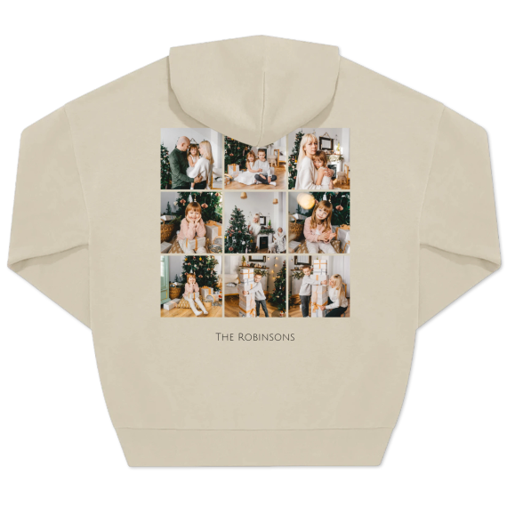 Hoodie Unisex Sand Tryk bagside Hoodie Unisex Sand Tryk bagside