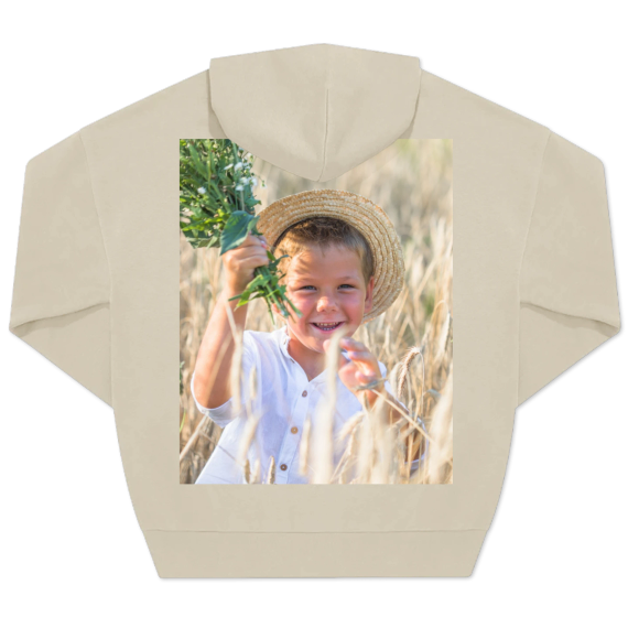 Hoodie beige unisexe Imprimé au dos Hoodie beige unisexe Imprimé au dos
