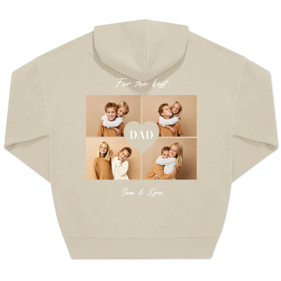 Hoodie Unisex Sand Trykk bagside Hoodie Unisex Sand Trykk bagside