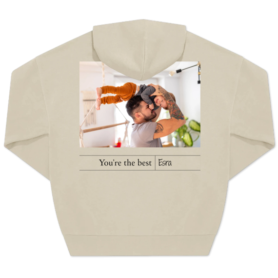 Hoodie beige unisexe Imprimé au dos Hoodie beige unisexe Imprimé au dos