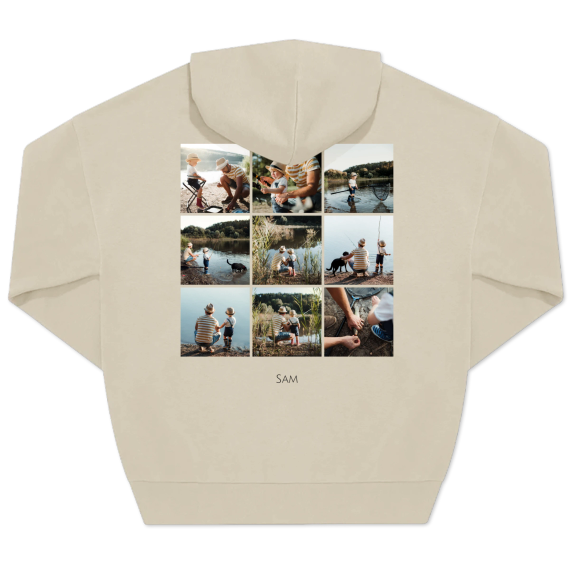 Hoodie Unisex Sand Tryk bagside Hoodie Unisex Sand Tryk bagside