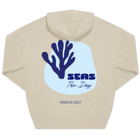 Hoodie beige unisexe Imprimé au dos