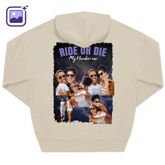 Hoodie beige unisexe Imprimé au dos Hoodie beige unisexe Imprimé au dos