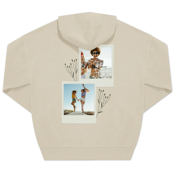 Hoodie beige unisexe Imprimé au dos Hoodie beige unisexe Imprimé au dos