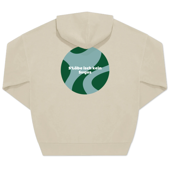 Unisex-Pullover, Beige Aufdruck auf der Rückseite Unisex-Pullover, Beige Aufdruck auf der Rückseite