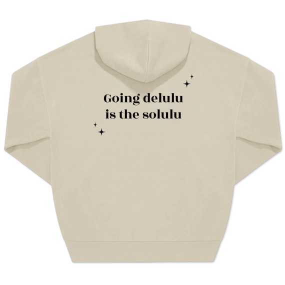 Unisex-Pullover, Beige Aufdruck auf der Rückseite