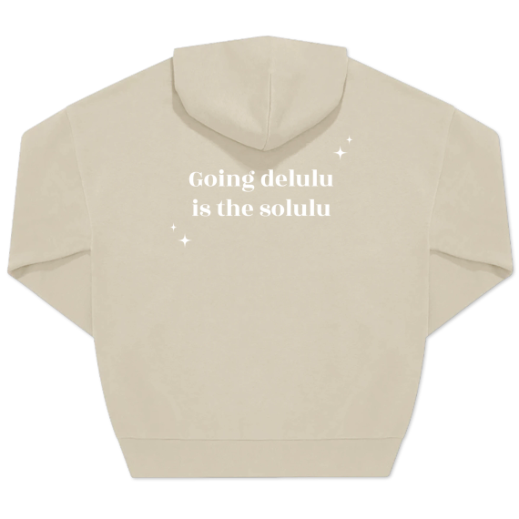 Unisex-Pullover, Beige Aufdruck auf der Rückseite
