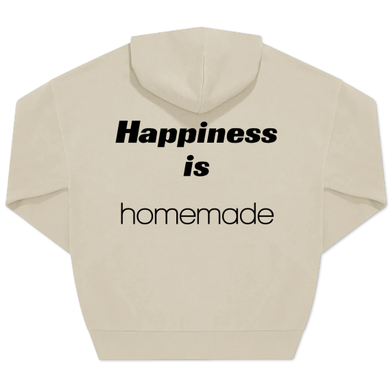Hoodie Unisex Beige Print achterkant Hoodie Unisex Beige Print achterkant