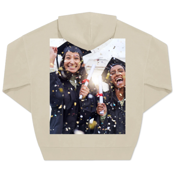 Hoodie beige unisexe Imprimé au dos Hoodie beige unisexe Imprimé au dos