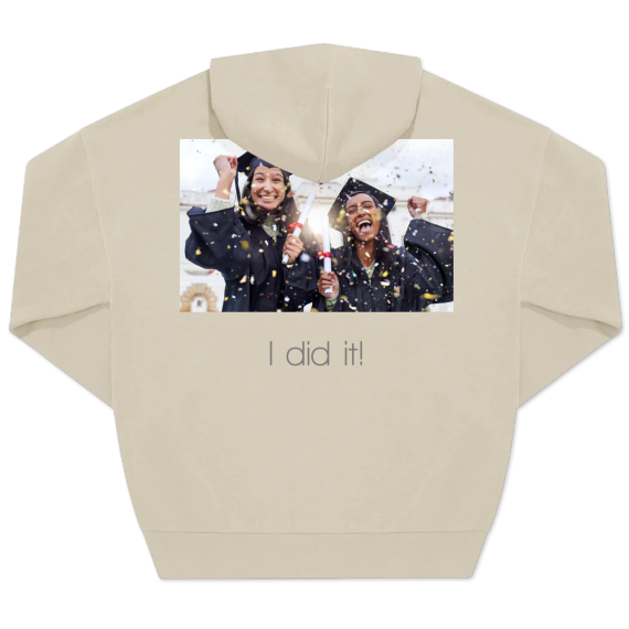 Hoodie beige unisexe Imprimé au dos Hoodie beige unisexe Imprimé au dos