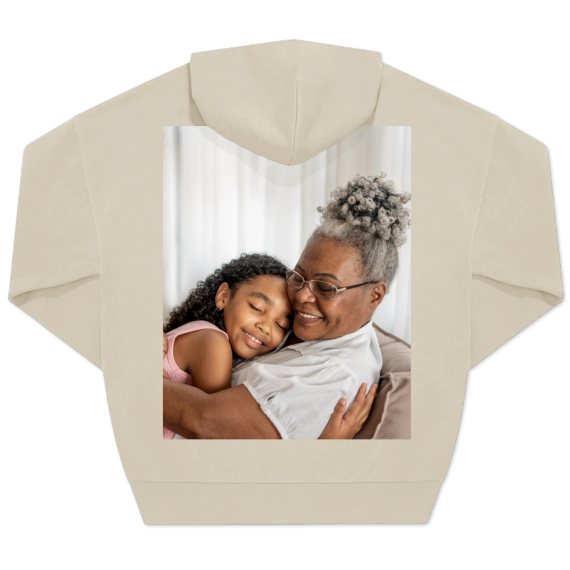Hoodie beige unisexe Imprimé au dos Hoodie beige unisexe Imprimé au dos
