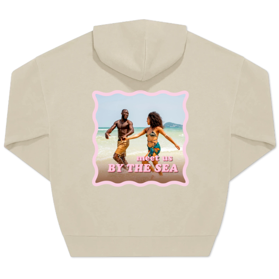 Hoodie beige unisexe Imprimé au dos