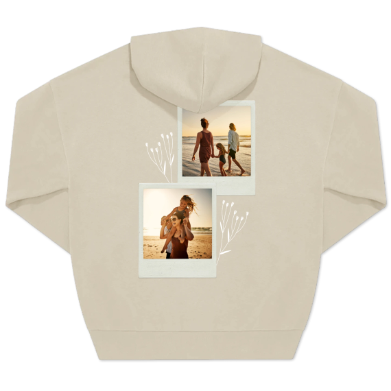 Hoodie beige unisexe Imprimé au dos Hoodie beige unisexe Imprimé au dos