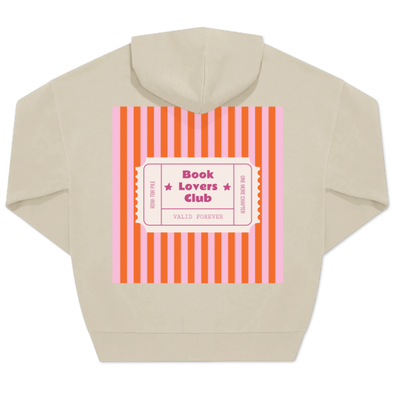 Hoodie Unisex Beige Print achterkant