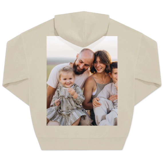 Unisex-Pullover, Beige Aufdruck auf der Rückseite