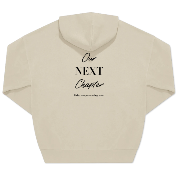 Unisex-Pullover, Beige Aufdruck auf der Rückseite Unisex-Pullover, Beige Aufdruck auf der Rückseite