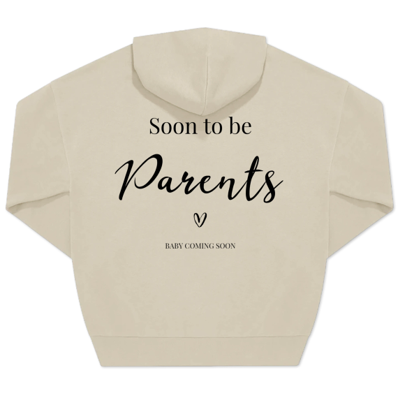 Unisex-Pullover, Beige Aufdruck auf der Rückseite