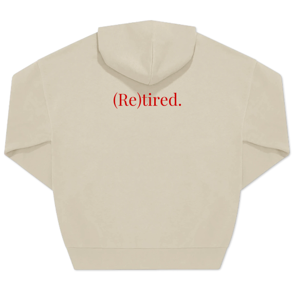 Hoodie Unisex Beige Print achterkant
