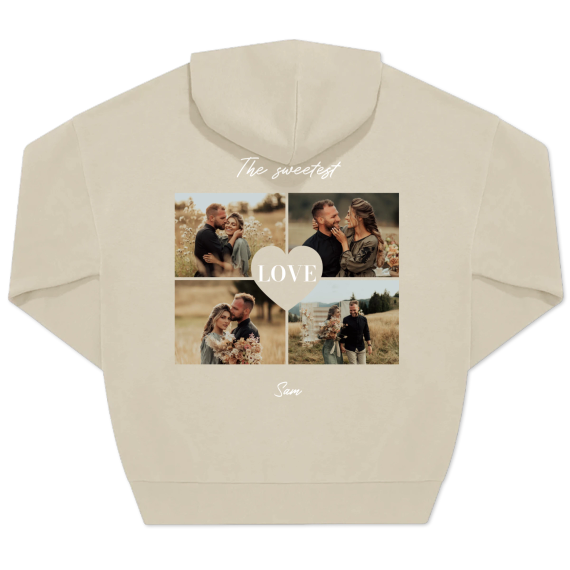 Hoodie beige unisexe Imprimé au dos