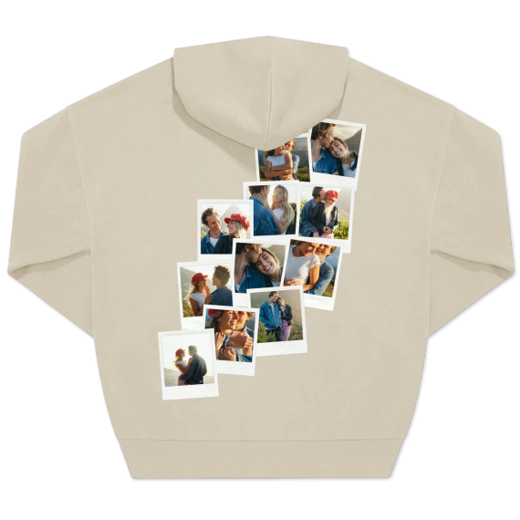 Hoodie Unisex Sand Tryk bagside