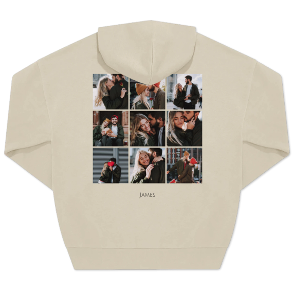 Hoodie Unisex Sand Tryk bagside