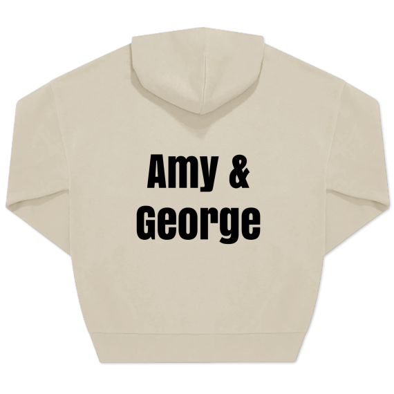 Unisex-Pullover, Beige Aufdruck auf der Rückseite Unisex-Pullover, Beige Aufdruck auf der Rückseite