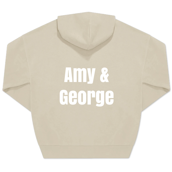 Unisex-Pullover, Beige Aufdruck auf der Rückseite Unisex-Pullover, Beige Aufdruck auf der Rückseite