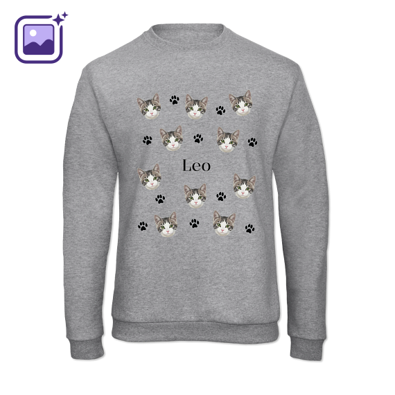 Sweat-shirt Unisexe Gris chiné