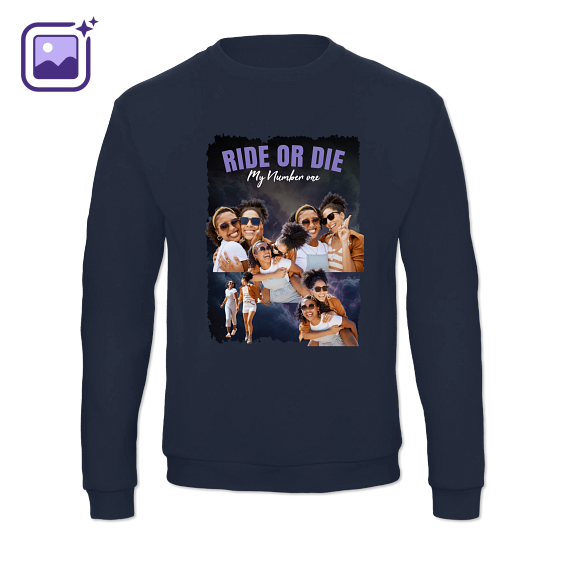 Sweatshirt Unisex mit Foto Marineblau Sweatshirt Unisex mit Foto Marineblau