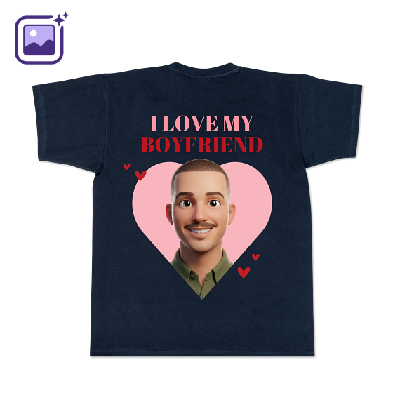 T-shirt mannen donkerblauw Achterkant