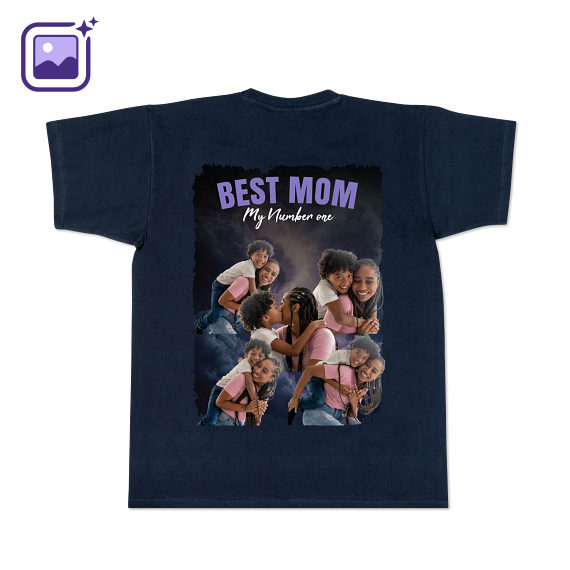 T-shirt mannen donkerblauw Achterkant T-shirt mannen donkerblauw Achterkant