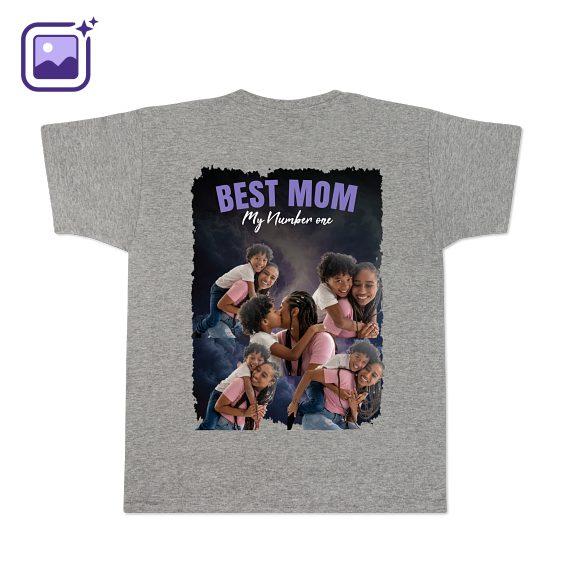 T-shirt mannen grijs Achterkant T-shirt mannen grijs Achterkant