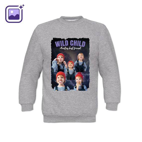 Kinder Sweatshirt Grau gesprenkelt Kinder Sweatshirt Grau gesprenkelt
