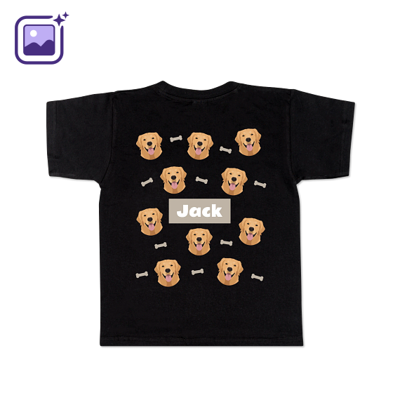 T-shirt kinderen zwart Achterkant