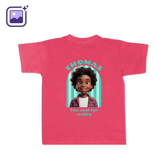 T-shirt kinderen roze Achterkant