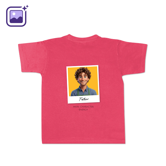 T-shirt kinderen roze Achterkant