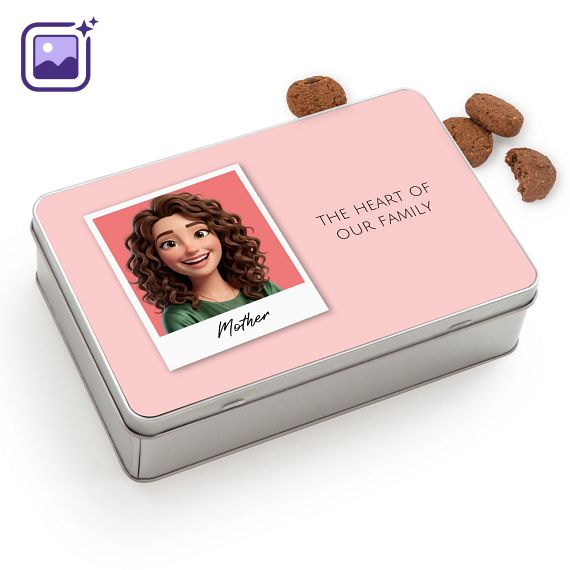 Koekjestrommel rechthoekig met Generous koekjes