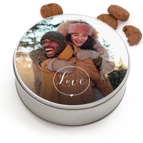 Cookie Tin Round with Generous cookies Cookie Tin Round with Generous cookies