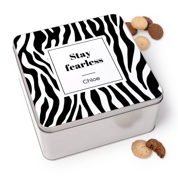 Cookie Tin Square with Generous cookies